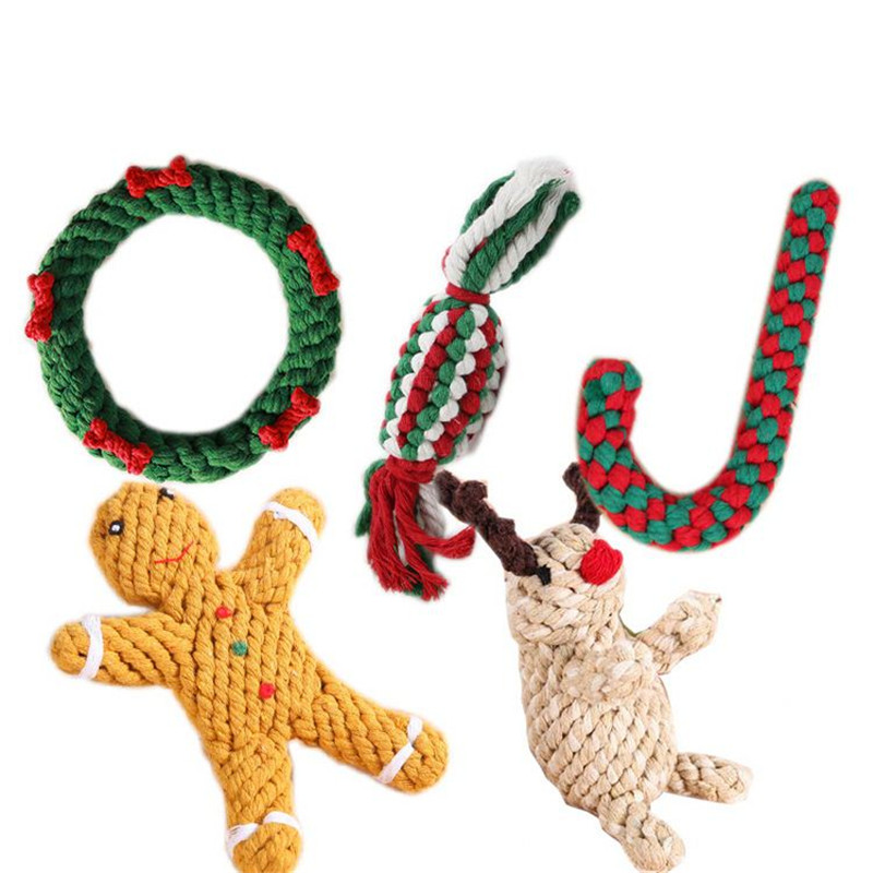 4 paketi božičnih žvečilnih igrač za hišne ljubljenčke iz vrvi (1)
