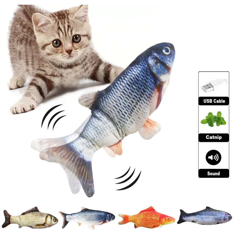 I-Flopping Wiggle Fish Moving Cat Kicker Catnip Toys (6)