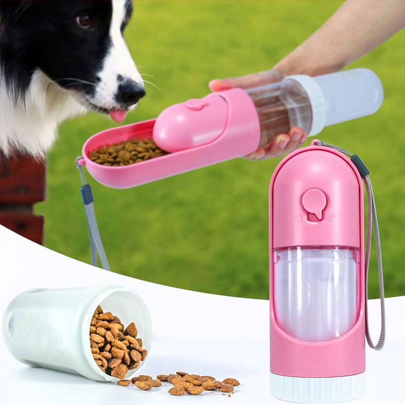 Dispenser Botol Air Perjalanan Haiwan Peliharaan Mudah Alih dengan Penyumpan Minuman (6)